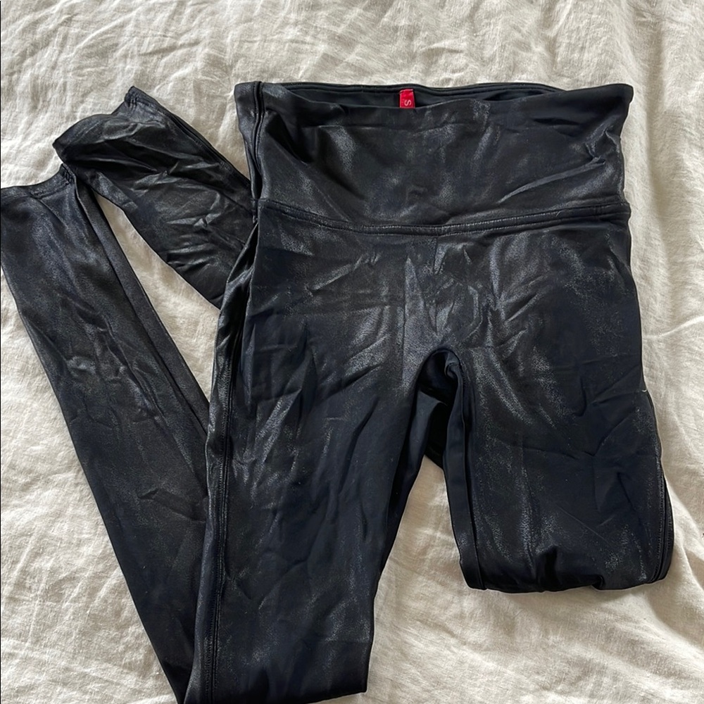 Spanx Faux Leather Black Leggings